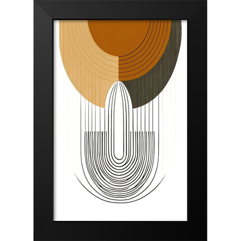 Mid Century Abstract Painting 27 Black Modern Wood Framed Art Print by Heere, Ray