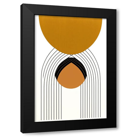 Mid Century Abstract Painting 30 Black Modern Wood Framed Art Print with Double Matting by Heere, Ray