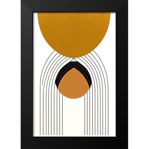 Mid Century Abstract Painting 30 Black Modern Wood Framed Art Print by Heere, Ray