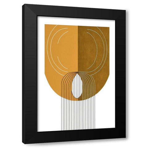 Mid Century Abstract Painting 32 Black Modern Wood Framed Art Print by Heere, Ray
