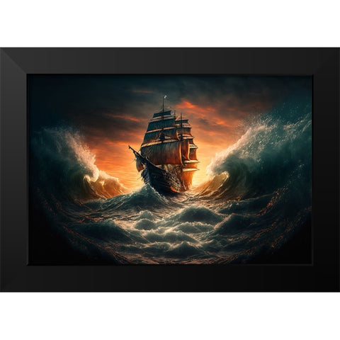 The Flying Dutchman 5 Black Modern Wood Framed Art Print by Heere, Ray