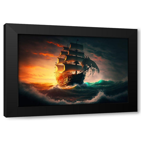The Flying Dutchman 9 Black Modern Wood Framed Art Print with Double Matting by Heere, Ray