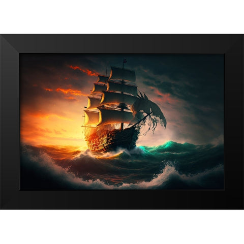 The Flying Dutchman 9 Black Modern Wood Framed Art Print by Heere, Ray