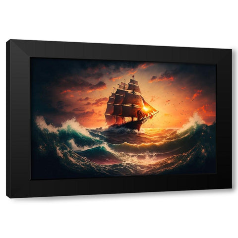 The Flying Dutchman 11 Black Modern Wood Framed Art Print by Heere, Ray