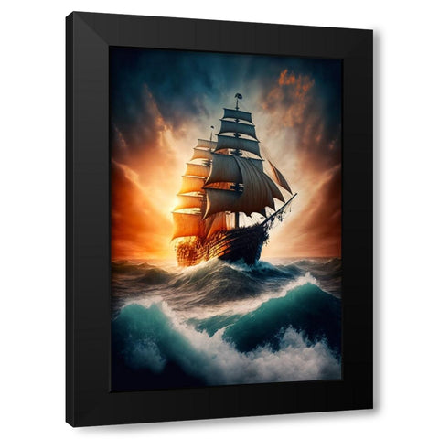 The Flying Dutchman 22 Black Modern Wood Framed Art Print with Double Matting by Heere, Ray