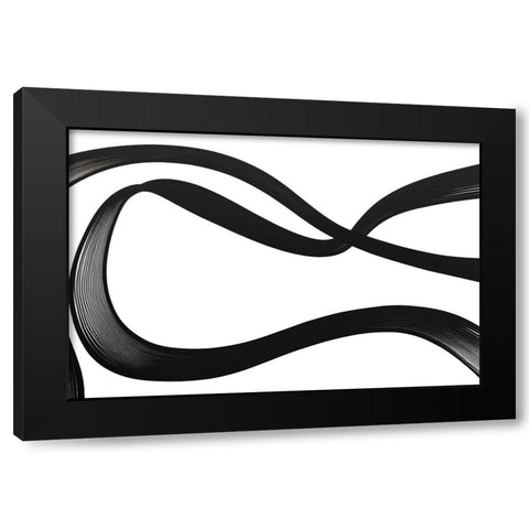 Black White Bold Strokes 1 Black Modern Wood Framed Art Print by Heere, Ray