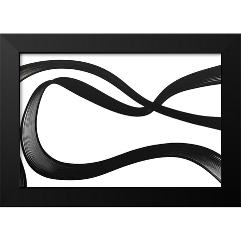 Black White Bold Strokes 1 Black Modern Wood Framed Art Print by Heere, Ray