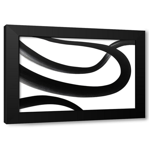 Black White Bold Strokes 2 Black Modern Wood Framed Art Print by Heere, Ray