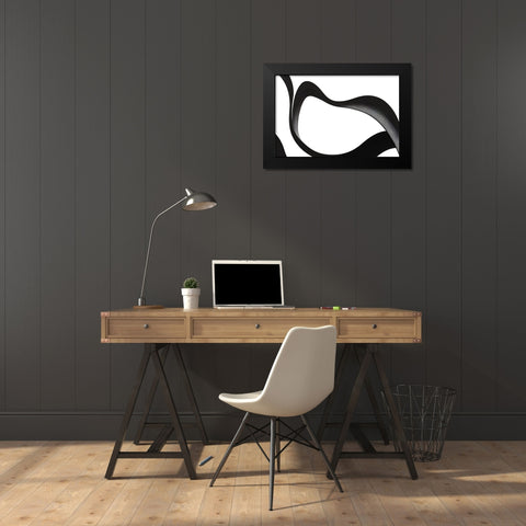 Black White Bold Strokes 3 Black Modern Wood Framed Art Print by Heere, Ray