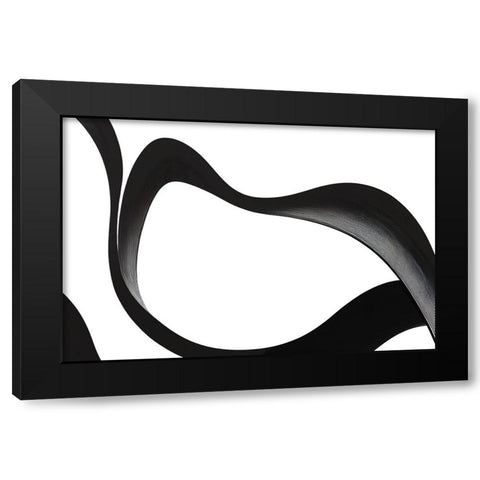 Black White Bold Strokes 3 Black Modern Wood Framed Art Print with Double Matting by Heere, Ray