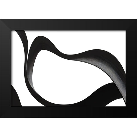 Black White Bold Strokes 3 Black Modern Wood Framed Art Print by Heere, Ray
