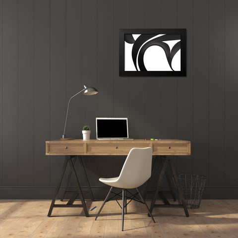 Black White Bold Strokes 5 Black Modern Wood Framed Art Print by Heere, Ray