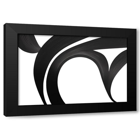 Black White Bold Strokes 5 Black Modern Wood Framed Art Print by Heere, Ray