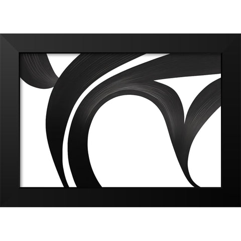 Black White Bold Strokes 5 Black Modern Wood Framed Art Print by Heere, Ray
