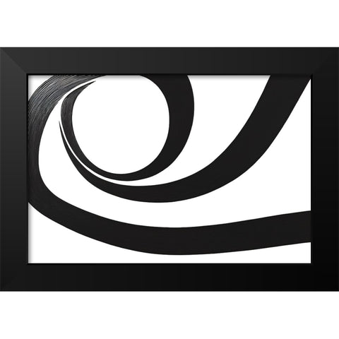 Black White Bold Strokes 8 Black Modern Wood Framed Art Print by Heere, Ray