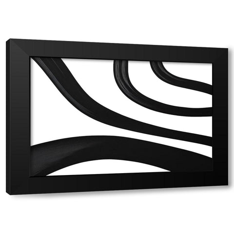 Black White Bold Strokes 14 Black Modern Wood Framed Art Print by Heere, Ray