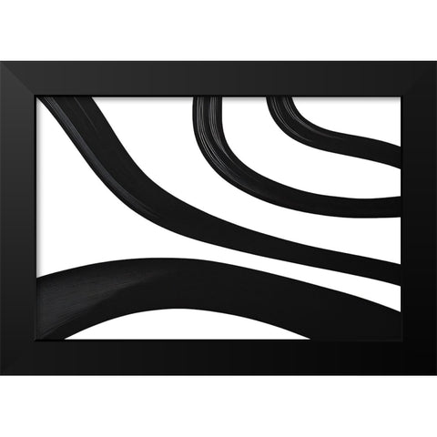 Black White Bold Strokes 14 Black Modern Wood Framed Art Print by Heere, Ray
