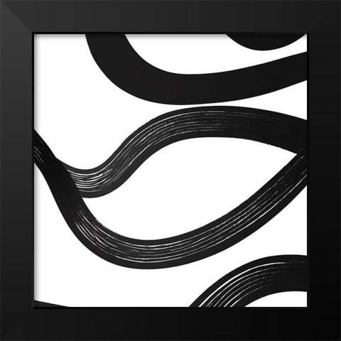 Black White Bold Strokes 16 Black Modern Wood Framed Art Print by Heere, Ray