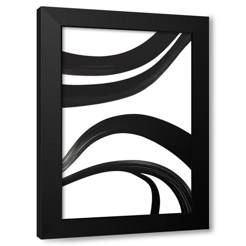 Black White Bold Strokes 17 Black Modern Wood Framed Art Print by Heere, Ray