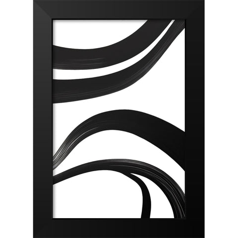 Black White Bold Strokes 17 Black Modern Wood Framed Art Print by Heere, Ray