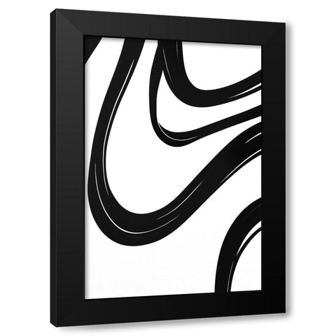 Black White Bold Strokes 18 Black Modern Wood Framed Art Print with Double Matting by Heere, Ray