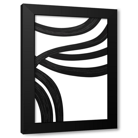 Black White Bold Strokes 19 Black Modern Wood Framed Art Print by Heere, Ray