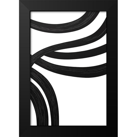 Black White Bold Strokes 19 Black Modern Wood Framed Art Print by Heere, Ray