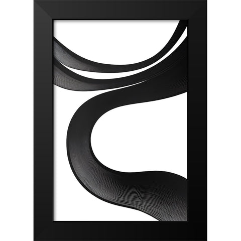 Black White Bold Strokes 21 Black Modern Wood Framed Art Print by Heere, Ray