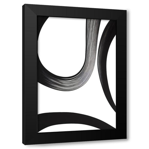 Black White Bold Strokes 23 Black Modern Wood Framed Art Print with Double Matting by Heere, Ray