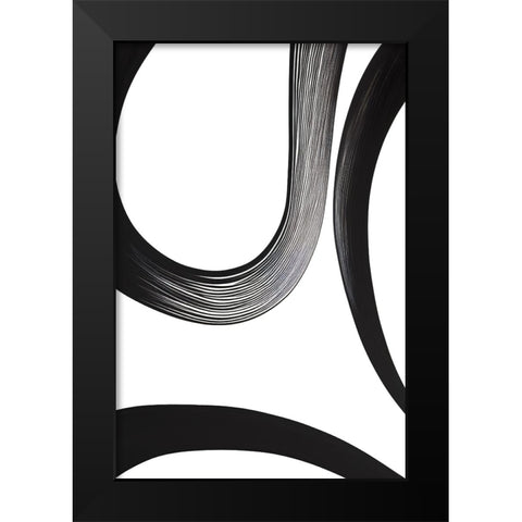 Black White Bold Strokes 23 Black Modern Wood Framed Art Print by Heere, Ray