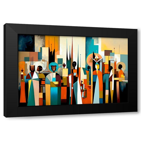 Mid Century Celebration Of All Cultures 5 Black Modern Wood Framed Art Print by Heere, Ray