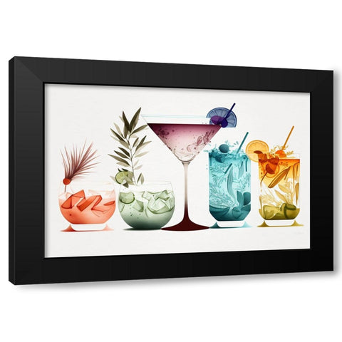 Mid Century Cocktails And Drinks 6 Black Modern Wood Framed Art Print with Double Matting by Heere, Ray