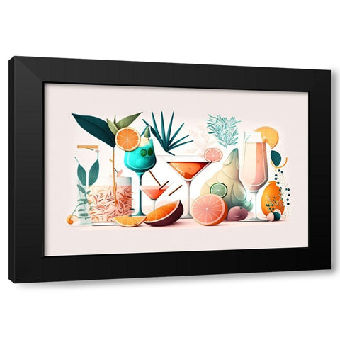 Mid Century Cocktails And Drinks 7 Black Modern Wood Framed Art Print by Heere, Ray