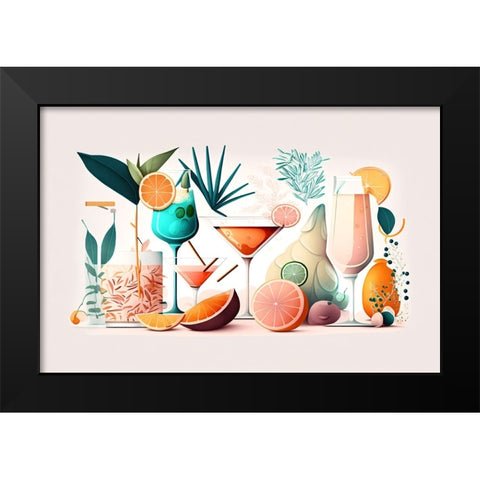 Mid Century Cocktails And Drinks 7 Black Modern Wood Framed Art Print by Heere, Ray