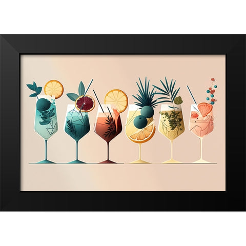 Mid Century Cocktails And Drinks 8 Black Modern Wood Framed Art Print by Heere, Ray
