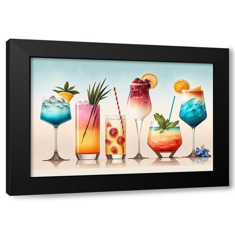 Mid Century Cocktails And Drinks 9 Black Modern Wood Framed Art Print by Heere, Ray