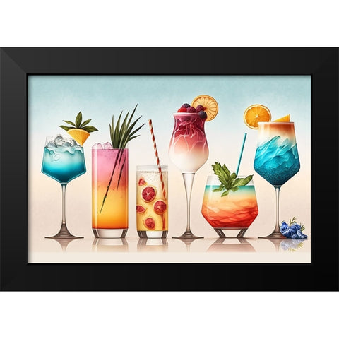 Mid Century Cocktails And Drinks 9 Black Modern Wood Framed Art Print by Heere, Ray