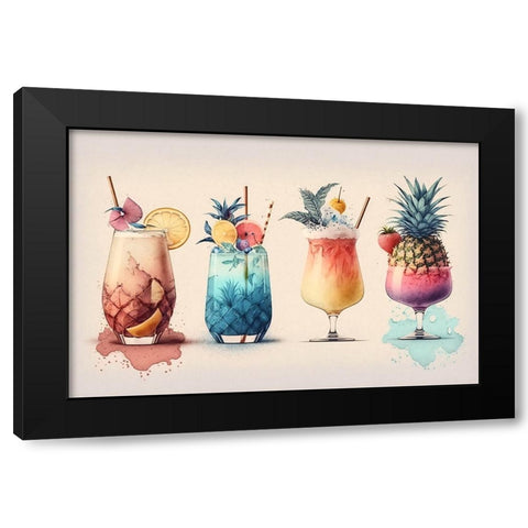 Mid Century Cocktails And Drinks 10 Black Modern Wood Framed Art Print by Heere, Ray