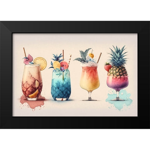 Mid Century Cocktails And Drinks 10 Black Modern Wood Framed Art Print by Heere, Ray