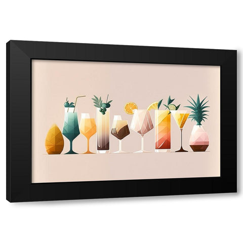 Mid Century Cocktails And Drinks 11 Black Modern Wood Framed Art Print by Heere, Ray