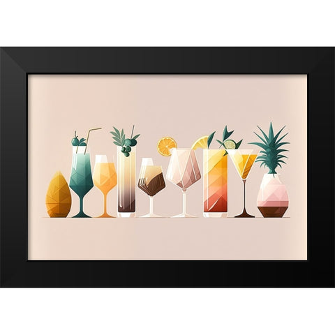 Mid Century Cocktails And Drinks 11 Black Modern Wood Framed Art Print by Heere, Ray