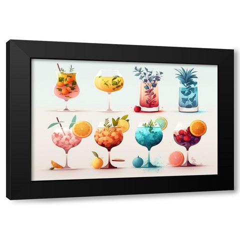 Mid Century Cocktails And Drinks 13 Black Modern Wood Framed Art Print with Double Matting by Heere, Ray