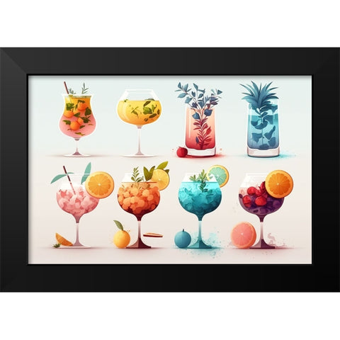 Mid Century Cocktails And Drinks 13 Black Modern Wood Framed Art Print by Heere, Ray