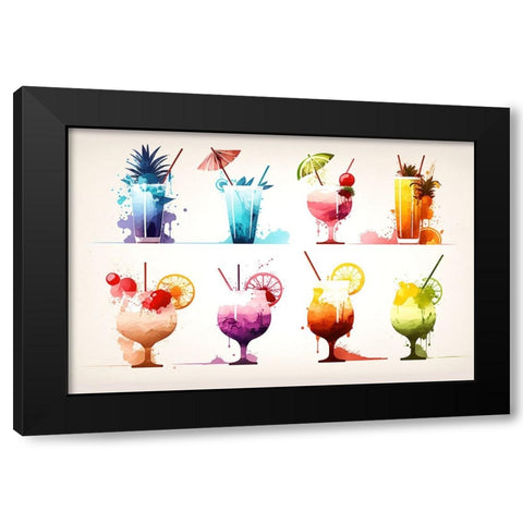 Mid Century Cocktails And Drinks 14 Black Modern Wood Framed Art Print with Double Matting by Heere, Ray