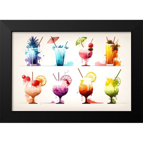 Mid Century Cocktails And Drinks 14 Black Modern Wood Framed Art Print by Heere, Ray