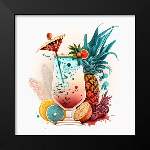 Mid Century Cocktails And Drinks 17 Black Modern Wood Framed Art Print by Heere, Ray