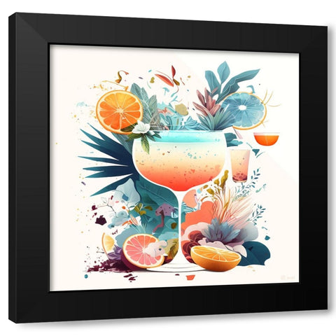 Mid Century Cocktails And Drinks 18 Black Modern Wood Framed Art Print by Heere, Ray