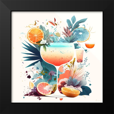 Mid Century Cocktails And Drinks 18 Black Modern Wood Framed Art Print by Heere, Ray
