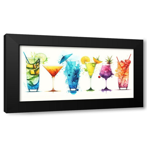 Mid Century Cocktails And Drinks 28 Black Modern Wood Framed Art Print by Heere, Ray