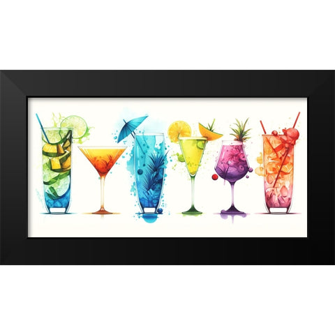 Mid Century Cocktails And Drinks 28 Black Modern Wood Framed Art Print by Heere, Ray